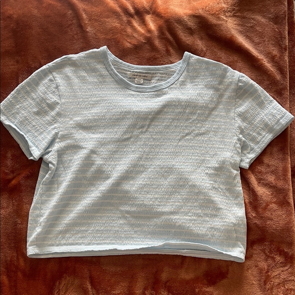 American Eagle Outfitters Blue and White Striped Top